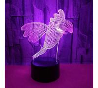 (As show, One size) Animal Parrot Toys 3D Illusion Night Light Smart Touch Lamp, Creative RGB Led, Christmas Birthday Decorations Gifts