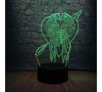 (As show, One size) Animal Parrot Toys 3D Illusion Night Light Smart Touch Lamp, Creative RGB Led, Christmas Birthday Decorations Gifts