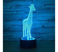 (As show, One size) Animals Giraffe 3D Night Light Touch LED Table Desk Lamps 7 Color Changeable Desk Lamp Table Household Room Decoration Gift