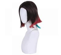 (As show, One size) Anime Cosplay Black Red Gradient Wig, Heat Resistant Synthetic Wig For Halloween, Everyday Party Costume Accessories