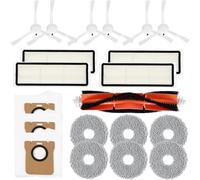 (As show, One size) Applicable to Dreame L10s Ultra Robot Vacuum Mop Vacuum Cleaner Accessories Sets 1x Main Brush 6X Side Brushes 4X Cartridge Filter 3X Anti-Dust Vacuum