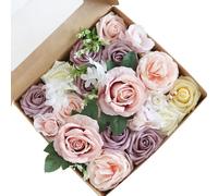 (As show, One size) Artificial Flowers Fake Silk Flowers For Diy Bouquets Centerpieces Arch Arrangements Party Baby Shower Home Decorations (purple Pink Peony)