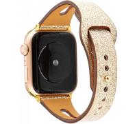 (As show, One size) AVEKI Compatible Apple Watch Band Glitter Leather 41mm 40mm 38mm Series 7 6 5 4 3 2 1 SE, for Iphone Watch Strap Bracelet Women Bling Slim Thin Shinni
