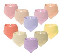 (As show, One size) Baby Bibs Thick Burp Cloth Triangle Drooling Bibs for 0-2Y Infant Gender Neutral Feeding Bib Newborn Shower Gift 10PCS