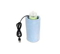 (As show, One size) Baby Bottle Warmer Cover, Portable USB Travel Mug, Portable USB Baby Bottle Warmer, For Milk, Coffee, Tea, Warmer Pouches(Blue, No Bottle)