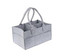 (As show, One size) Baby diaper felt bag - storage bag, diaper bag, storage basket made of felt, with zip pocket, light grey