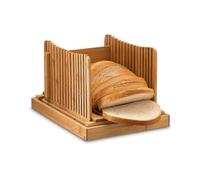 (As show, One size) Bamboo Bread Slicer - Adjustable, Compact, Collapsible, Slicing Guide With Crumb