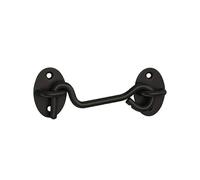 (As show, One size) Barn Door Latches - 2 Pack Black 4 Inch Hook & Eye Latches Heavy Duty Screen Latch Hardware Stainless Steel Door Locks