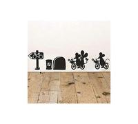 (As show, One size) Baseboard vinyl wall sticker Mouse Hole Bikes pattern 28cm x 7cmCreative little mouse wall stickers bedroom living room study home appliances decorati