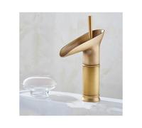 (As show, One size) Basin Faucet, Bathroom Waterfall Mixer, Hot and Cold Adjustable Basin Mixer, Chrome Plated Brass (B)