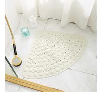 (As show, One size) Bath Mat Non-Slip Tub Shower Mats Bathtub Mat for Adult Kids, Machine Washable (Triangle, 28 x 28 Inch, Beige)