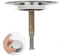 (As show, One size) Bath Stopper, 70 Mm, With Double Seal, Height Adjustable, Universal Bath Stopper, Sink Valve, Hardened Brass With Chrome Finish Z