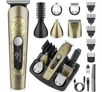 (As show, One size) Beard Trimmer for Men - Professional Hair Trimmer, Waterproof Hair Clipper, Electric Razor Shaver, 6 in 1 Multi-Functional Grooming Kit for Mustache F