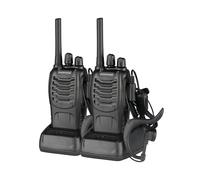 (As show, One size) BF-88E 1500mAh Ultra-Long Standby Walkie-Talkie EU Standard Black 2PCS