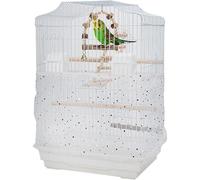 (As show, One size) Bird Cage Cover Adjustable Nylon Mesh Netting Universal Protective Netting White