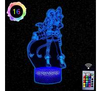 (As show, One size) Birthday Decorations,Jinx Arcane Gifts for Girls,3D Illusion Lamp Jinx Lights for Kids Room