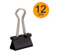 (As show, One size) Black 12 Pack Document Clips 25mm Multi-function Paper Clips Box - Binder Metal Paper Clips Drawing Clip For Note Letter Paper Clip Office Supplies