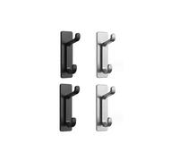 (As show, One size) Black and gray, 4 Pieces Adhesive Wall Hook, Bathroom Towel Holder, Kitchen Tea Towel Hanger, Adhesive Coat Rack, Wall Attachment Without Drilling, Wa