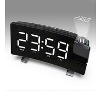 (As show, One size) Black and White - Ceiling Projection Alarm Clock, Digital Clock with 0-100% Dimmer, Radio Alarm Clock with Sleep Timer