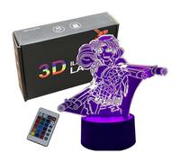 (As show, One size) Black Lagoon Revy 3D Led Lamp Anime Night Light Black Touch Base with Remote Control 16 Colors Adjustment Suitable for Home Decoration Boy/Girl Birthd