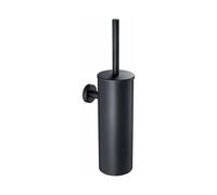 (As show, One size) Black Wall-Mounted Toilet Brush with Holder, 304 Stainless Steel Long-Handle Toilet Brush with Antibacterial Brush Holder