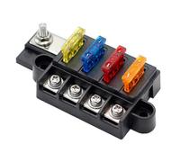(As show, One size) Blade Fuse Box compatible with Automotive Boat Marine 4 Way 12-32V 4 Circuit Fuse Block with Cover