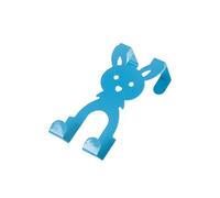 (As show, One size) Blue 10pcs Colorful White Rabbit Cartoon Rabbit Shape Back Door Hook Creative Iron Seamless Back Door Hook Seamless Nail Free Clothes Hook