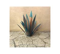 (As show, One size) Blue 35CM Garden Decoration - DIY Metal Agave Plant - Garden Decoration Statuette - Garden Sculpture - Metal Agave Plants