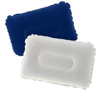 (As show, One size) Blue + Beige Inflatable Camping Pillow