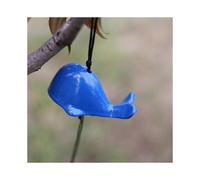 (As show, One size) Blue Whale Sino-Japanese wind chime cast iron B&B metal vintage and scenic outdoor balcony garden prayer blessing hanging bells