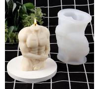 (As show, One size) Body Candle Molds for Candle Making, 3D Strong Male Body Shaped Candles Mould, Silicone Resin Casting Mold, Homemade Soap Molds for Aromatherapy Plast