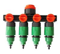 (As show, One size) Botanical Garden Lawn Nozzle 1/2" 3/4" 1" Hose Distributor Irrigation System 4 Way Water Hose Connector