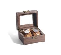 (As show, One size) Bote de prsentation des montres Support de rangement en verre pour affichage2 compartiments