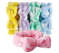 (As show, One size) Bow HeadBands, Women Headbands for Makeup Cosmetic Facial Shower Spa Elastic Hair Band Hairlace Headband for Baby girls Yellow Blue Green Purple Pink
