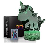 (As show, One size) Boys Night Lights for Bedroom Unicorn Creativity Night Light 16 Colors Change with Remote Holiday and Birthday Gifts