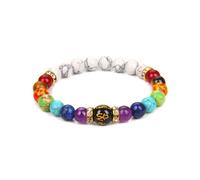(As show, One size) Bracelets For Women 8mm Chakra Natural Stone Bracelet Lava Rock 7 Chakras Crystals And Healing Stones Bracelets Stress Relief Yoga Anxiety Bead Bracel