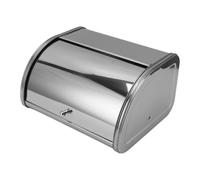 (As show, One size) Bread Box Small Flat Side Metal Storage Bin for Bread Cake Doughnut Biscuit Food Tableware Mirror Surface