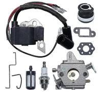 (As show, One size) C1Q S57B Carburetor Ignition Coil Kit compatible with Stihl 017 018 MS170 MS180
