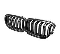 (As show, One size) Car Carbon Fiber Glossy Black Double Slat Front Kidney Grille Grill for E90 E91 3 Series 2009-2011