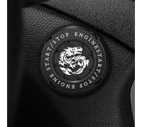 (As show, One size) Car Start Button Cover(black), Dragon Rotary Start Button Cover Anti-scratch Auto Start Stop Switch Button Cover - Universal