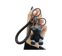 (As show, One size) Cartoon creative resin puppet bearBear Key Ring Charm for Car Keys, Backpack Accessories cute bag ornament(black2pcs)