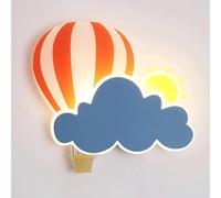 (As show, One size) Cartoon Hot Air Balloon Wall Lamp, Colorful Metal Wall Lamp with Silicone Lampshade, Modern LED Wall Sconces