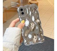 (As show, One size) Case for iPhone 11 6.1 inch, Cute Solid Color Curly Wave Shape Shockproof Soft TPU Bumper Phone Case, Candy Water Ripple 3D Silicone Slim Pretty Case