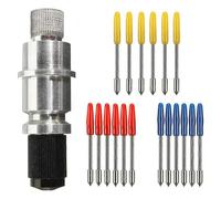 (As show, One size) CB09 Graphtec Blade Holder Base with 18Pcs Cutting Blades (30/45/60 Degree) for Silhouette Cameo 1 2 3/Portrait/Curio/Graphtec 6000/CE 5000-60 Plotter