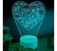 (As show, One size) Chief 3D Led Table Lamp, Mixer Skimmer Nut Cracker Kitchen Utensils, Optical Illusion Acrylic Glass Plate