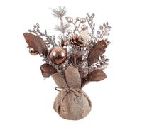 (As show, One size) Christmas bauble Copper Plastic Pineapples Plant pot 15 x 15 x 30 cm