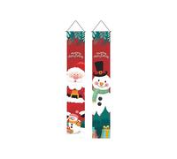 (As show, One size) Christmas Couplet Decorations Party Xmas Background Cloth Banner Merry Christmas Decoration Decorchristmas Couplets With Decorative Santa Claus Propsh