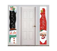 (As show, One size) Christmas Couplet Decorations Party Xmas Background Cloth Banner Merry Christmas Decoration Decorchristmas Couplets With Decorative Santa Claus Propsa