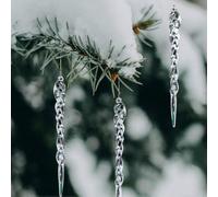 (As show, One size) Christmas Ice Cube, 24 Pieces Christmas Pendants and Spikes, Christmas Tree Decoration, Acrylic Ice Hanging Object