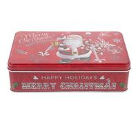 (As show, One size) Christmas Tin Box Candy Packing Box Chocolate Biscuits Treat Box Small Gift Case